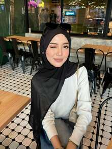 1 pieza Pañuelo de cabeza de unicolor de viscosa para mujer, diadema musulmana de bordes anchos y suaves, pañuelo versátil para protección solar, adecuado para uso diario