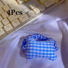 1/4 bucăți drăguțe de vară pentru sprijinul încheieturii mâinii - design moale din pluș în carouri cu bandă elastică, pernă ergonomică pentru tastatură și mouse pentru birou și jocuri, confort anti-oboseală, tampoane pentru mouse pentru birou