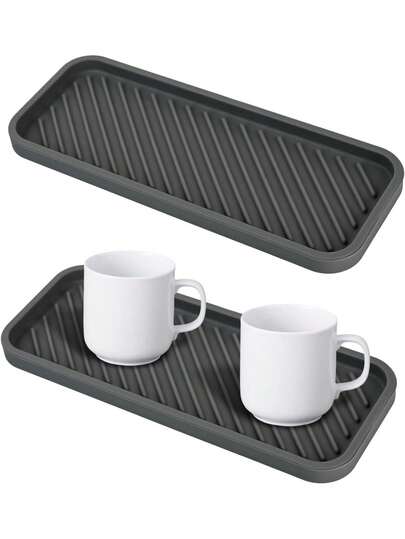 1pc Silicone Sponge Holder, Kitchen Sink Organizer Tray, Bathroom Countertop Sponge Holder, Suitable For Soap, Sponge, Dish Detergent, Cleaning Supplies