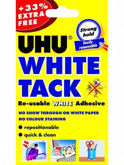 UHU WHITE TACK HANDY + 33% FREE BLISTER