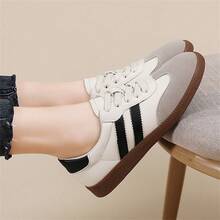 Women's Retro German Trainers Sneakers | Vintage Casual Trainers With Suede Toe | Comfortable Everyday Walking Shoes