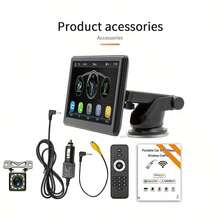 7-Inch Portable Wireless CarPlayer Car Display Bluetooth Hands-Free Multimedia Car Radio Intelligent Interconnected Car Terminal B500W - 黑色 - 查看 1