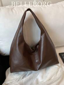 Casual Minimalist Large Capacity Lightweight Versatile Women Underarm Shoulder Bag - Cà phê - Xem 2