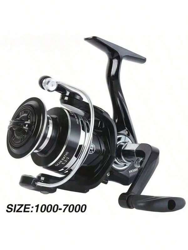 Carrete de pesca metálico de alta relación 5.2:1 | Disponible en las series 2000-7000 | Carrete de pesca de giro suave | Cuerpo de aleación de aluminio con rodamientos de acero inoxidable | Apto para pesca en agua dulce y salada | Volcado frontal ajustable | Ligero, duradero y resistente a la corrosión | Diseño moderno en negro y plateado | Ideal para profesionales y principiantes | Accesorio esencial para la pesca al aire libre