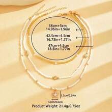 1 Set Multi-Layer Starfish Shell Necklace - Stackable Beach Jewelry, Summer Seaside, Dainty Beaded, Vacation Gift For Women - Vàng - Xem 8