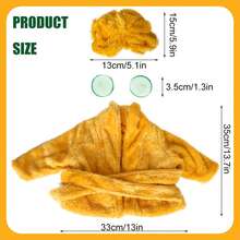 Porch Goose Outfits Stylish Cute Goose Clothes Plush Bathrobe Shower Cap And Cucumber Slices 3 Pcs Set - 黃色 - 查看 6