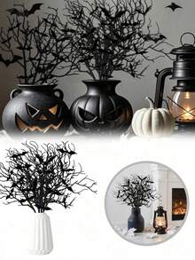 MEHELANY 22Pcs Artificial Plant Halloween Dead Branche 3D Bats Wall Decals Stickers Decor, Lifelike False Branches DIY Tree Branches For Halloween Props For Spooky Table & Haunted House, Dinner Party Decor, Witchcraft Theme, Horror Home Decor, Gothic Party Supplies,Haunted House Lighting, Ghost, Xmas Decor, Autumn, DIY Door Wreath Decor Halloween Decor Room Decor