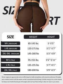 220g thermisch gefütterte Strumpfhose mit hoher Taille, falsch transparent, flauschig und dick, warme Strumpfhose in einer Vielzahl transparenter Farben, geeignet für Menschen verschiedener Hautfarben. 6 Größen geeignet für europäische und amerikanische Große Größen-Personen - Braun - Übersicht 6