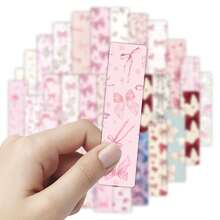 48个可爱粉色蝴蝶结书签，纸质阅读配件及装饰品，办公用品，派对小礼物，生日礼物，日记本，创意桌面装饰，返校礼物，房间装饰，家居装饰摆件，家居微缩小物 - 彩色 - 查看 5