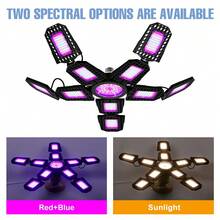 مصباح إضاءة نمو نباتات LED طيف كامل E27/E26 أحمر أزرق 6/8/10 شفرات مروحة قابلة للطي ألواح قابلة للتعديل قابلة للتشكيل AC100-277V داخلي إضاءة نمو زراعة ملء مصباح أشعة فوق بنفسجية وتحت الحمراء بيت محمي زراعة مائية صندوق نمو ضوء الشمس خضروات أزهار بونساي زراعة الطحالب والشتلات والنباتات الخضرية والفاكهة والبذور 288/432/528 مصباح ليد