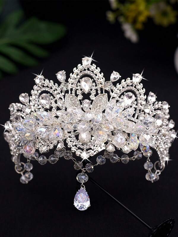 Copricapo da sposa di lusso fatto a mano con cristalli, catena per la fronte in cristallo di alta qualità, corona da principessa con pendente per la fronte per abito da sposa, festa di compleanno, performance