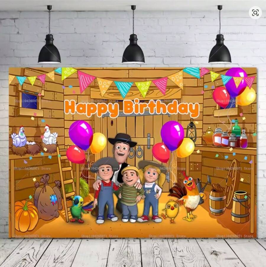 La Granja De Zenon Birthday Party Decorations Baby Shower Kids 1st Birthday Farm Party Supplies Photo Backdrop Decorations Props Tapestry - B - 查看 1