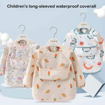 Baby Hooded Dress For Eating, Children's Waterproof Reverse-Wearing Bib, Baby Eating Bib, Super Soft And Waterproof Baby Meal Pouch