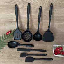 8 قطع مجموعة أدوات المطبخ السيليكون، مجموعة أدوات الطهي غير لاصقة تشمل ملعقة الحساء وملعقة الأرز