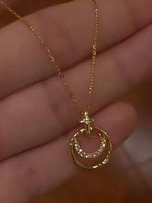 1pc Dainty & Sparkly Star & Eight-pointed Star Shaped Necklace With Versatile Style - Gold - View 7