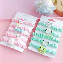 Sanrio 3pcs Sanrio Cartoon Hair Scrunchies/Headbands - Hello Kitty, My Melody, Black Cat, Cute & Sweet Hair Accessories Designed For Women, Suitable For Halloween, Christmas, Birthday, Gifts For Girlfriends, Couples, Friends