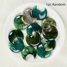 1pc 30mm Small Moon - Natural Crystal Agate Star & Moon, Great DIY Idea, Crescent Accessory Decoration, Excellent Gift Idea - Multicolor - View 13