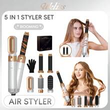 5-In-1 Hot Air Styler & Hair Dryer - Detachable Ionic Brush | Volumizing Styling, Curling Iron And Straightener | Perfect Gift For Mother's Day, Halloween And Christmas (Platinum/Gray-Red) - EU C Type Plug(220-240V) - View 11