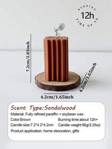 Brown Vertical Striped Tapered Cylindrical Scented Candle, European-Style Home Decor Foyer Accent, Wedding Favor Candle, Suitable For Rooms, Dining Tables And All Corners Of The Home, Ideal For Christmas Gatherings, Birthday Celebrations, Romantic Weddings And Elegant Dinners, Expressions Of Love On Valentine's Day, Heartfelt Anniversaries, And Gifts For Mothers.