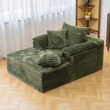 48.8'' Oversized Cloud Sectional Sofa Bed – Double Lounge Chaise With Boneless Fluffy Design, Plush Cushions & No Assembly Required, Modern Sleeper Loveseat For Small Spaces, Living Room, Apartment, Movie Night - 綠色 - 查看 11