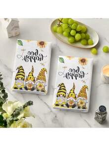 2 Stücke/12 Stücke, Drei-Zwerge-Design, Oversized, geeignet für Herbst/Winter/Frühling/Sommer/Halloween/Weihnachten/Thanksgiving/Valentinstag/Ostern, saisonale Heimdekoration, Feiertags-Heimdekoration, Küchentücher, Geschirrtücher, Küche, Camping, Campingausrüstung, Campingzubehör, Handtücher