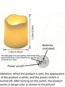 Bộ 6/12/24/48 nến LED Halloween, nến lượn sóng không lửa, thích hợp cho đám cưới theo chủ đề Halloween, tiệc sinh nhật, trang trí nhà hàng. - màu trắng ấm áp - Xem 10