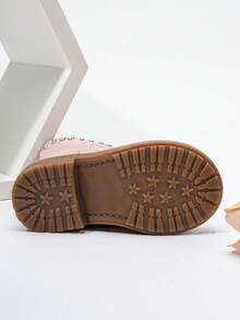 Autumn/Winter Hollow Bow Western Boots, New Wear-Resistant Warm Comfortable Flat Western Style Versatile Baby Boots - Pink - View 3