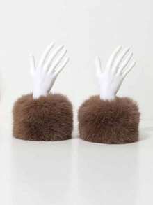 1 Stück Damen Herbst/Winter Plüsch Dicke Armstulpe Wärmer, elastische kältebeständige Handschuhe geeignet für den täglichen Gebrauch - A - Übersicht 9