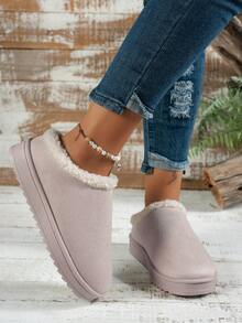 2024 New Women Snow Boots, Fur Lining, Thick Sole, Warm , Short Boot - Beige - View 3