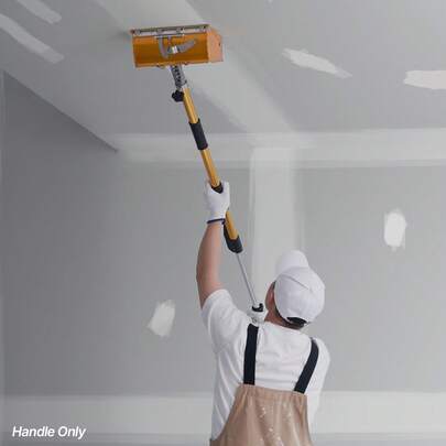 Drywall Flat Box Handle, 40"-64", Anodized Aluminum Flat Finishing Extension Handle, 5-Section Length Adjustable, Non-Slip Grip And 360° Painting For Plasterboard, Wallboard, Sheetrock