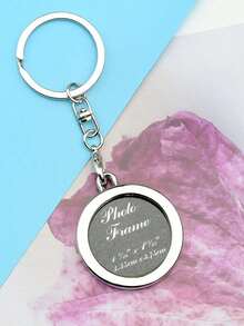 Llavero personalizado con foto, llavero personalizado con foto en forma de corazón, regalo de aniversario, regalo de cumpleaños, regalo del Día del Padre, regalo de llavero con foto para papá y mamá - Plateado - Ver 10
