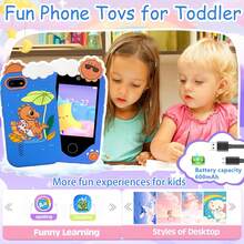 儿童智能手机，4800万像素，1080P高清，拼图游戏相机，视频拍摄，手电筒，多功能儿童手机，适合男孩女孩，儿童圣诞节生日礼物 - 藍色 - 查看 6