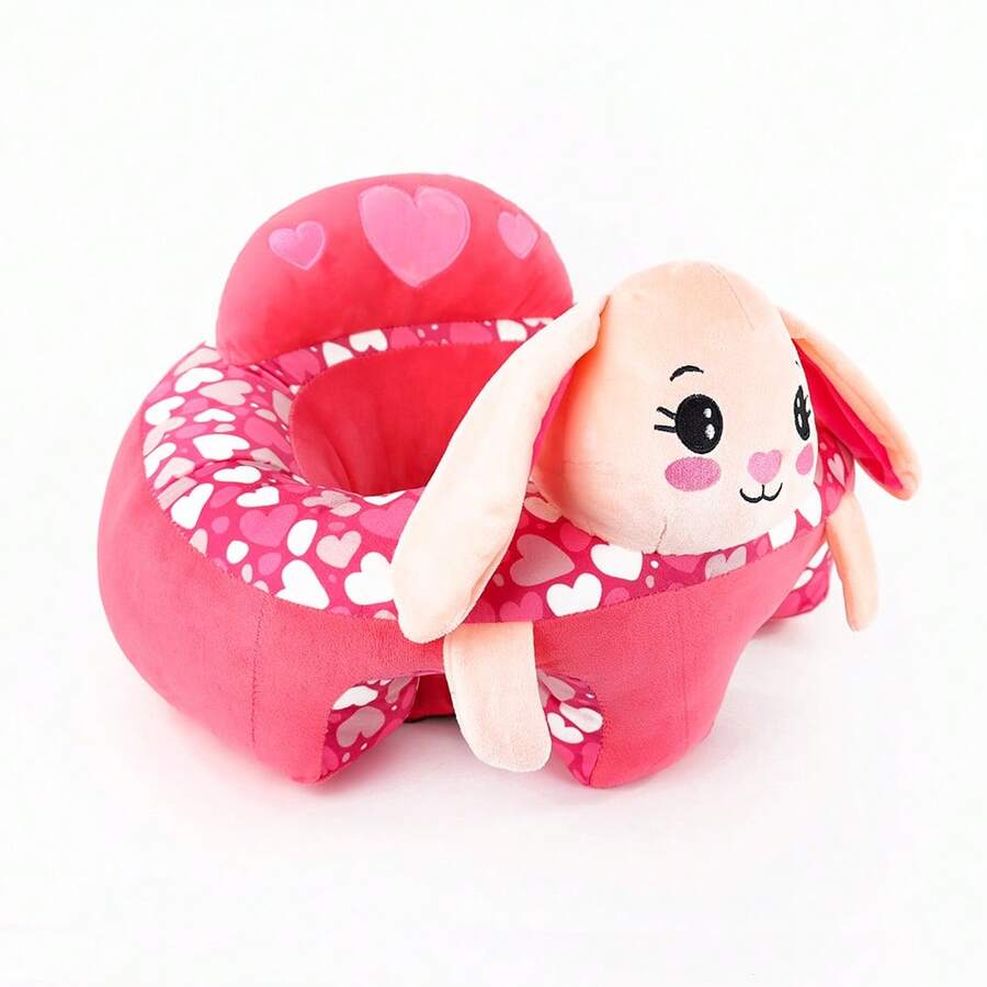 Libsit New Red Heart Rabbit Baby Sitting Chair, Plush Chair Child Chairs For Toddlers, Plush Baby Sit Up Chair, Support Sofa, Sit Me Up Floor Seat For Baby, Soft Plush Cartoon Animals Learning To Sitting Chair Seats, Playful Design For Youngsters Support Seat