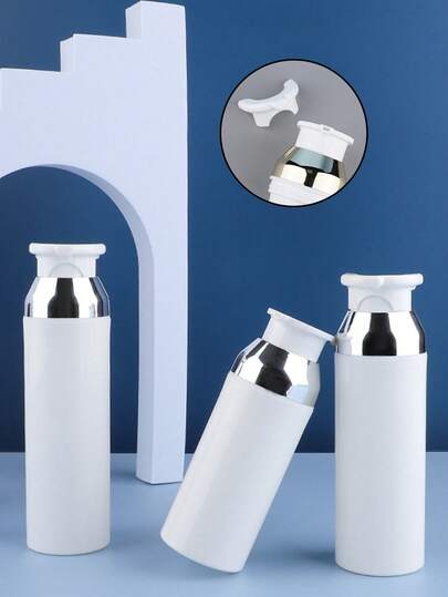 Zestaw podróżny 1 szt. butelek z pompką bezpowietrzną, 50 ml, pojemniki kosmetyczne z możliwością ponownego napełniania i szczelnością na balsam, krem, serum i podkład – przenośny mini zestaw z dozownikiem