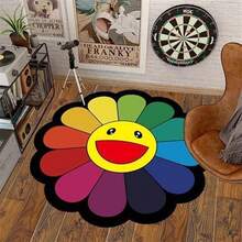 40Inch Takashi Murakami Rug - Flower Design, Soft And Durable Material For Home Decor And Office Use By Takashi Murakami (02, 40X40inch(100x100cm))-147637 - 02 - Xem 2