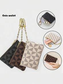 Coin Purse Mini Zip Key Chain Pouch Change Wallet Coin Pocket For Women Credit Card ID Key Headset Lipstick Backpack Decor Keychain For Bag Wallet Small Wallet Coin Wallet Money Wallet Mini Wallet Purse Wallet - Multicolor - View 1