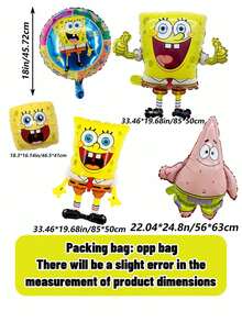 SPONGEBOB Spongebob SquarePants Themed Balloon Party Set Blows The Joy Of Bikini Bottom Into Your Party! Highlights Of The Star Product: 3D SpongeBob SquarePants Shaped Balloon, Five Core Advantages, Latex Material, And Odorless