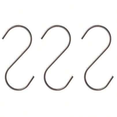 30pcs Stainless Steel S-Shaped Hooks - Rust-Proof Kitchen Storage Rack, For Hanging Pots, Pans, Bags, Cups, And Clothes