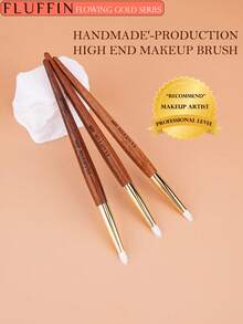 1支 FLUFFIN E09 眼影晕染刷，眼影晕染眼线细节化妆刷，100% 细尖山羊毛，铜箍和非洲红木手柄，化妆工具，眉刷，眼影刷，螺旋刷，赠品 - 紅木色 - 查看 8