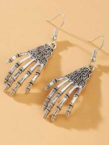 1 Pair Halloween Earrings, Punk Skull Stud Earrings, Exaggerated Fashion Earrings - Multicolor - View 2