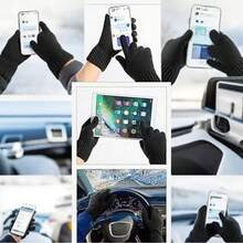 A Pair Of Skiing Men's Winter Touchscreen Gloves - Warm And Soft Knitted Gloves Suitable For Running, Driving, And Hiking