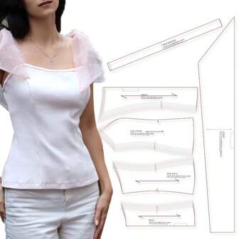 Sheer Blouse Multi-Size Women's Sewing Patterns, 1:1 Scale Garment Sewing Patterns, Clothing Prototype Patterns, Perfect Sewing Templates For Tailoring And Fashion Design – The Ultimate Gift For Sewing Enthusiasts