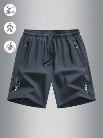 Summer Lightweight Ice Silk Shorts, Men's Sports & Outdoor Running, Fitness, Hiking, Cycling LooseBermuda Shorts