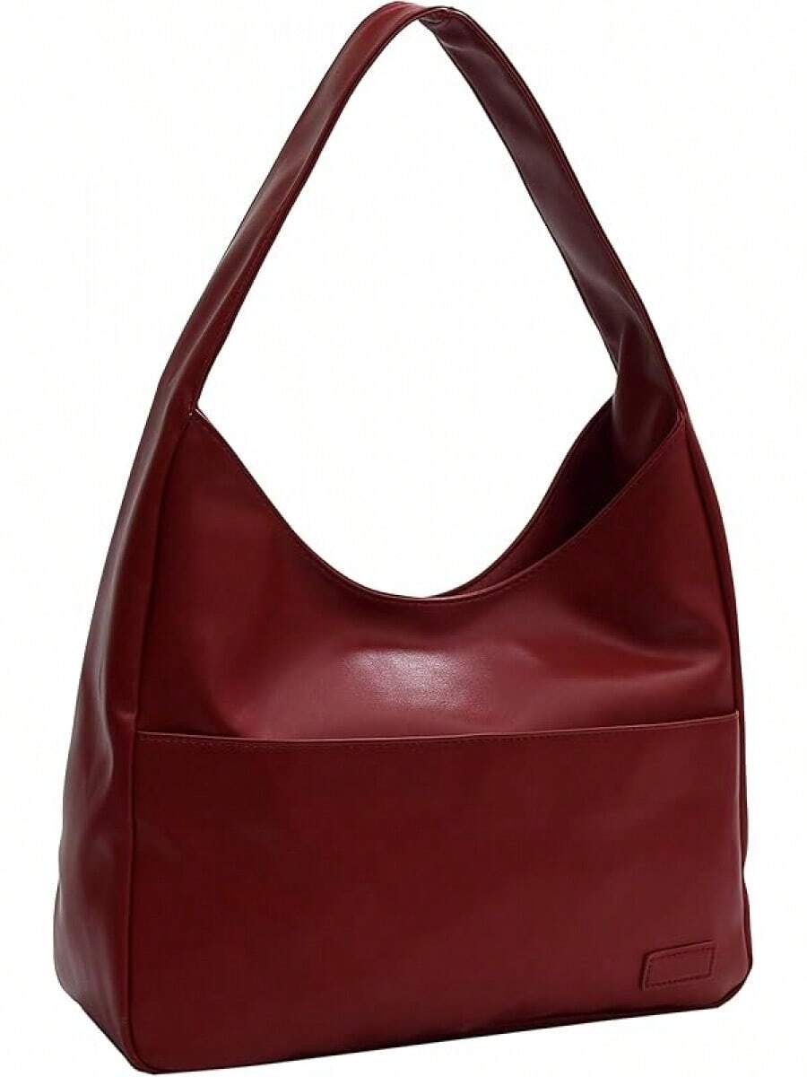 Tote Bags Women Large Vegan Faux Leather Hobo Purse Soft Casual Retro Shoulder Handbag Bag Everyday Use - 紅色 - 查看 1