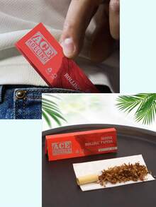 2500 张/50 册 - 卷烟纸 11/4 卷烟纸 - 红色未漂白卷烟纸 - 天然阿拉伯胶卷烟纸 - 36*70 毫米红色卷烟纸 - 经典超薄卷烟纸燃烧顺畅。 - 彩色 - 查看 3
