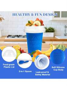 1pc Smoothie Cup, Smoothie Making Mug Frozen Magic Squeeze Smoothie Mug DIY Cooling Mug With Lid And Spoon Make Juice, Milk, Yogurt, Ice Cream Portable For Home, Party, Poolside Creative Gift For Birthdays, Christmas, Graduation - Perfect For Kids, Family, Friends, Colleagues - Smoothie Cup - View 9