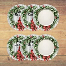 2 Stücke/4 Stücke/6 Stücke Weihnachtsmotiv bedruckte Diatomeen-Tischsets, Weihnachtsdekoration, geeignet für Esstisch, Kaffeebar, ganzjährige Dekoration, waschbare Tischsets, Raumdekoration, Untersetzer, Abtropfmatten, Küchen- und Esszimmer-Tischsets, Innen- und Außendekoration für Partys, Heimdekoration, ideales Geschenk - Verschiedenfarbig - Übersicht 16