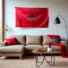 1 bandiera nazionale del Marocco di dimensioni 90 x 150 cm, 20 bandierine del Marocco di dimensioni 14 x 21 cm, in poliestere durevole, adatte per decorazioni interne ed esterne, utilizzo versatile per eventi, feste, attività commerciali, sport, festival