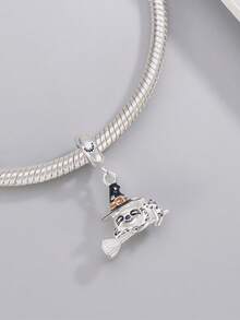 1pc Fashionable & Charming Halloween Series Skeleton, Ghost, Mummy, Witch, Drink Bottle Beaded DIY Halloween Bracelet Necklace Gift