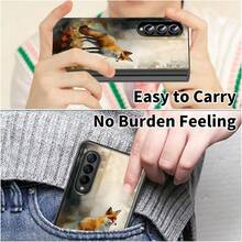 Floral, Animal And Galaxy Print Pattern Foldable Phone Case Compatible With Sam Galaxy Z Flip 3 4 5 6 7 Folding Case Design For Moto Razr 40 50 60 Ultra Cute Phone Case For Girl And Women - 水彩狐狸 - 查看 6